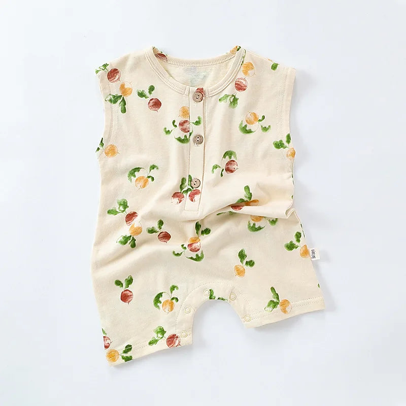 0-24M Newborn Kid Baby Boys Girls Clothes Summer Cotton Baby Romper Sleeveless Jumpsuit Cute Sweet New Born Outfit
