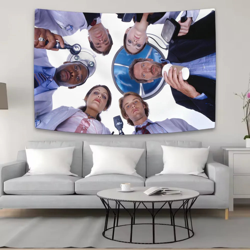 H-House-MD Tapestry Decoration Bedroom Dormitory Background Cloth Holiday Home Party Living Room Club Cloth