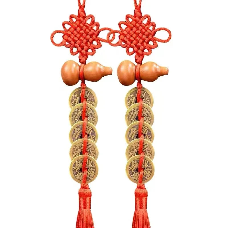 1PCS Feng Shui Decoration Five Emperors Money East And Northwest Home Decor Authentic Gourd Pendant Town House Talisman Coin
