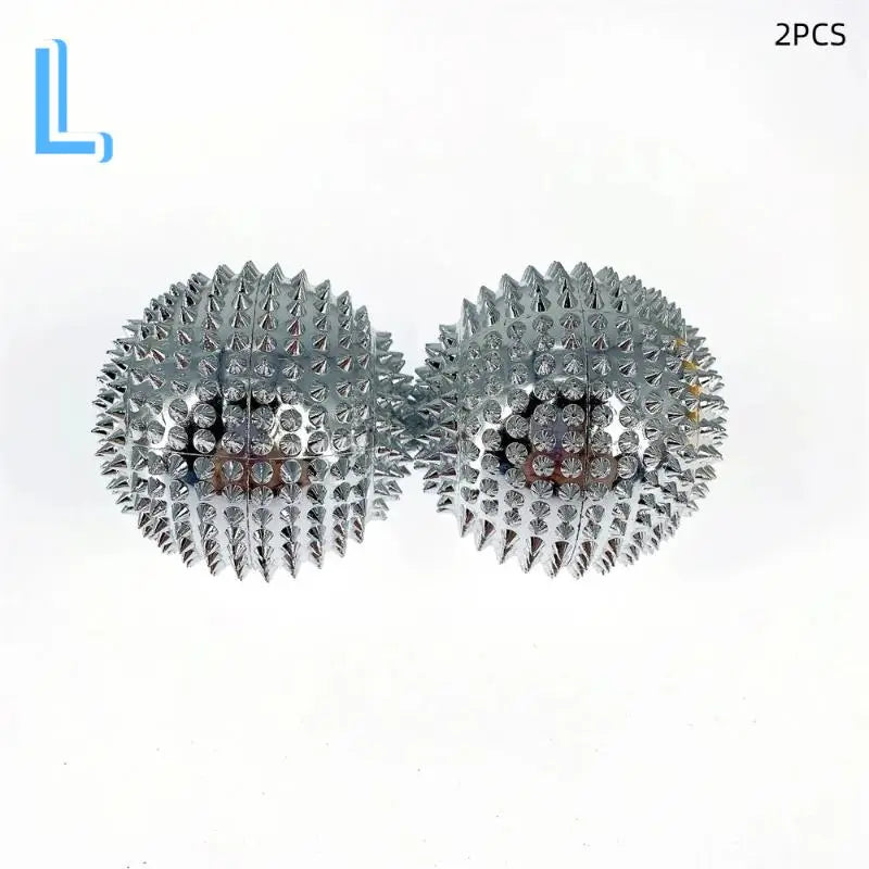 1 Pair Yoga Fitness Spiky Massage Balls - Durable Trigger Point Tool for Hand/Foot Pain Relief, Magnetic Therapy