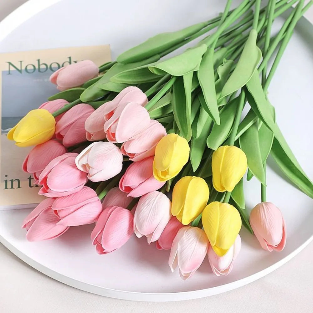 5/10Pcs Tulip Artificial Flowers Real Touch Bouquet Fake Flowers Home Decoration for Supplies Valentines Flowers Wedding Decor