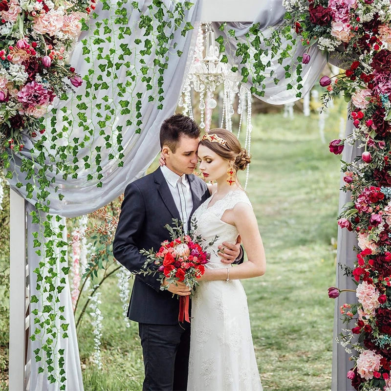 2/4/6/8/10M Artificial Plant Leaves Vine Green Fake Creeper Leaf Ivy String for Home Decor Hanging Wedding Decoration Garland