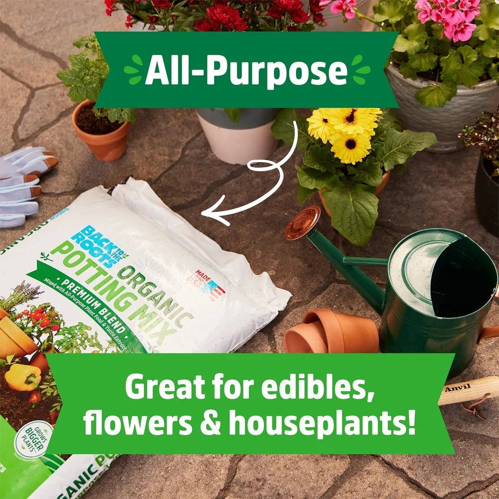 Organic Potting Mix Premium Blend Soil Moisture Control All-Purpose Fertilizer Container Gardening Herbs Vegetables Flowers pH