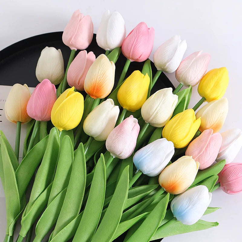 5/10Pcs Tulip Artificial Flowers Real Touch Bouquet Fake Flowers Home Decoration for Supplies Valentines Flowers Wedding Decor