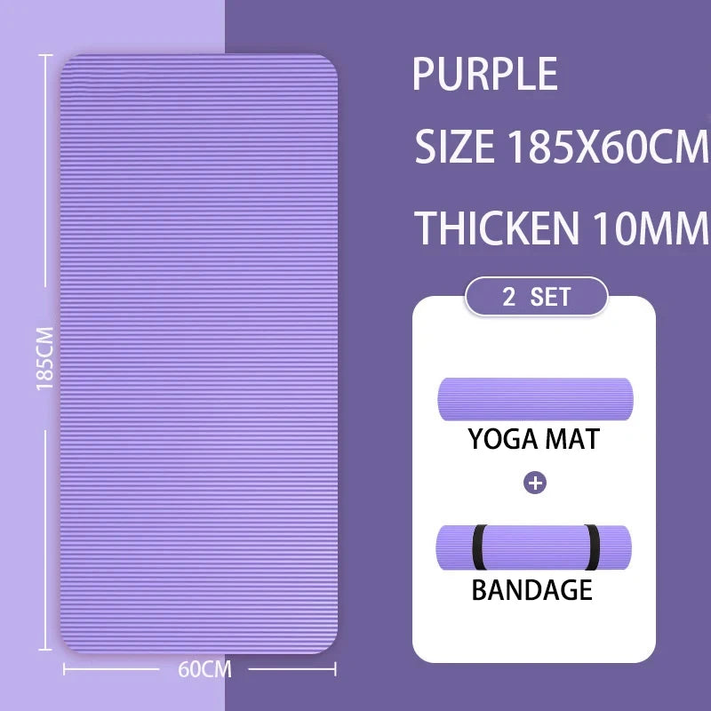 Non-slip Extra Thick 15mm Yoga Mat  Men Women Fitness NBR Soft Mat Tasteless Gym Household Exercise Pilates Yoga Mat