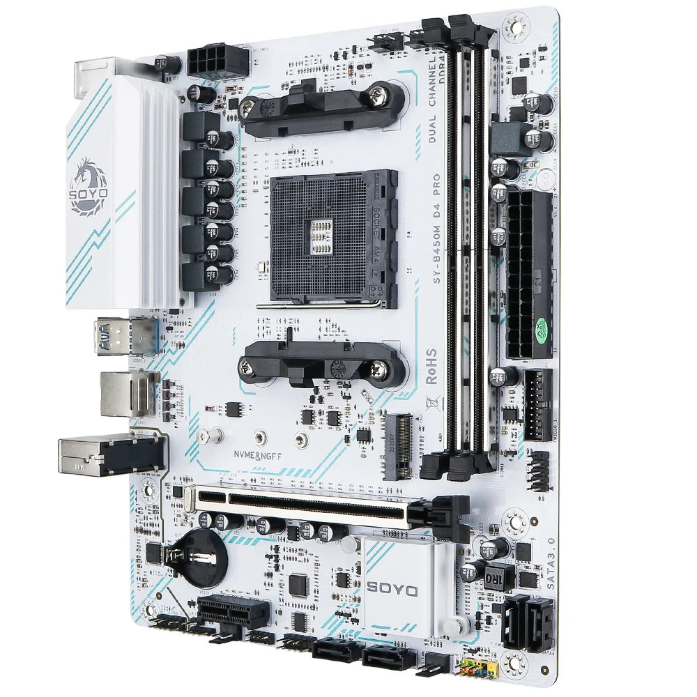 SOYO AMD B450M Game Motherboard DDR4 Memory AM4 Mainboard M.2 NVME Desktop Computer components Supports CPU AMD AM4 Ryzen1-5th