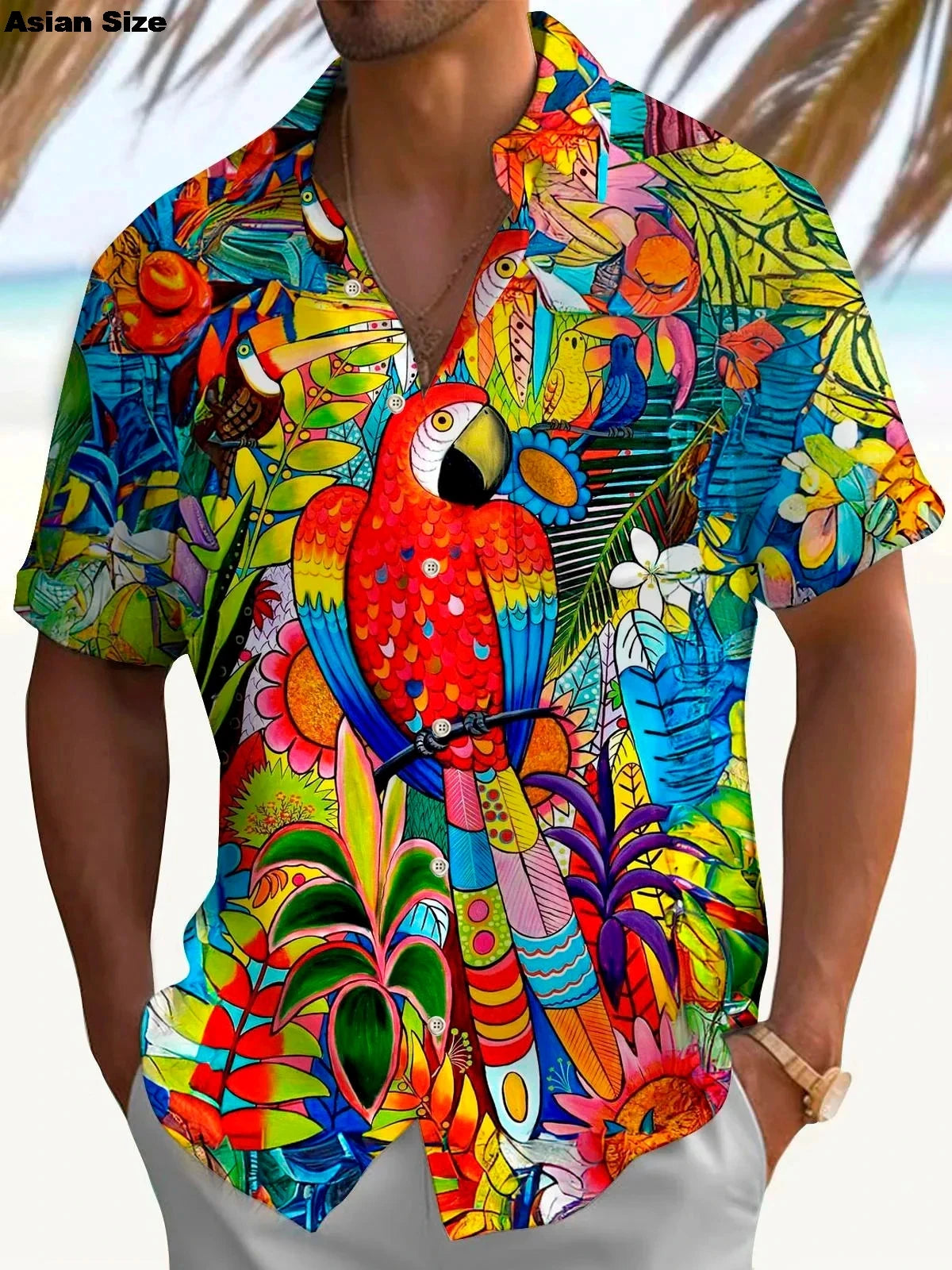 Flamingo Parrot 3D Print Hawaiian Shirt Men Women Fashion Turn Down Beach Shirts 2025 Blouse Vocation Turn Down Collar Camisa