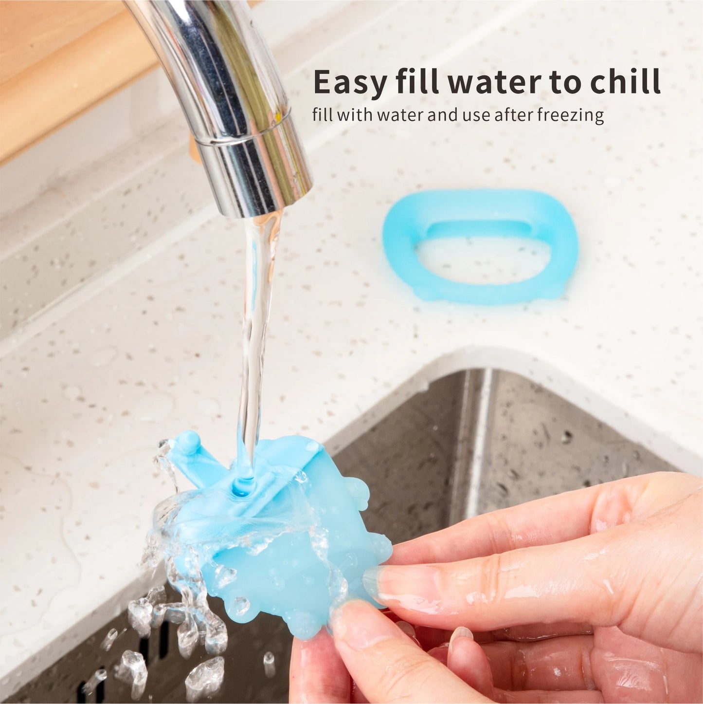 Freezable Baby Silicone Teething Toys – Cooling Relief for Babies 0-12 Months, BPA-Free, Water-Filled & Ice Teething Toys, Safe