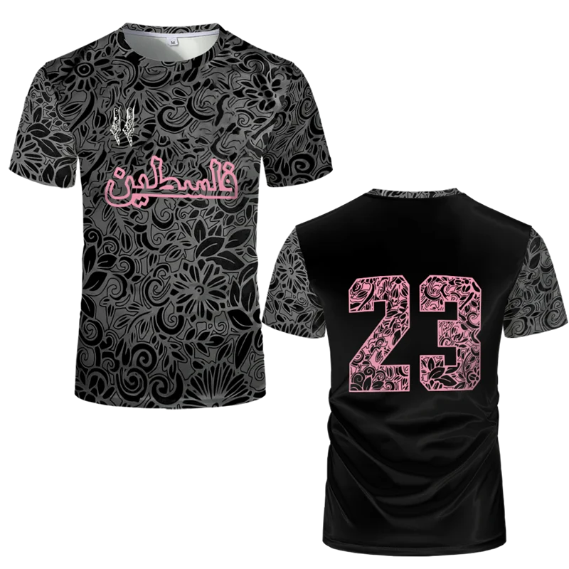 Palestine Football T Shirts Summer Fashion Short Sleeve Palestinian Flag 3D Printed T-shirts Casual O Neck Loose Mens Tops Tees