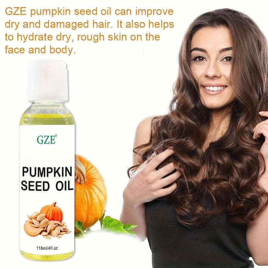GZE Pumpkin Seed Carrier Oil Organic Pure Natural Cold Pressed Unrefined Oil for Skin, Hair, Body