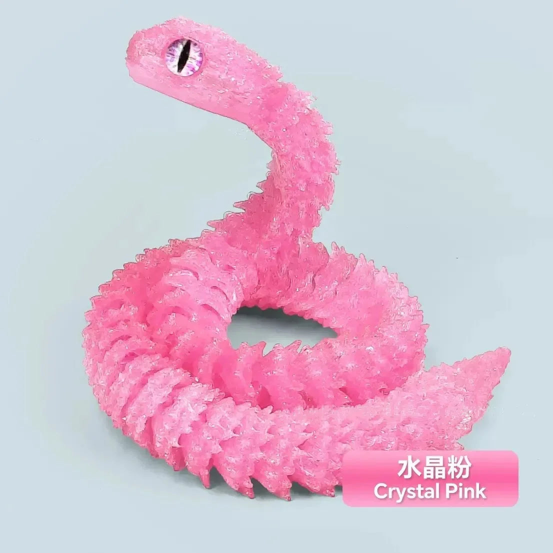 30/60/80cm 3D Printed Luminous Snake Movable Joint Simulation Snake Action Figures Home Office Desktop Ornament Birthday Gifts