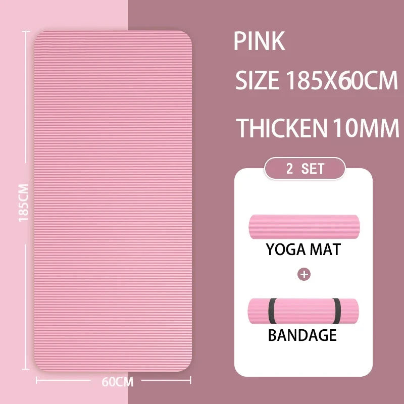 Non-slip Extra Thick 15mm Yoga Mat  Men Women Fitness NBR Soft Mat Tasteless Gym Household Exercise Pilates Yoga Mat