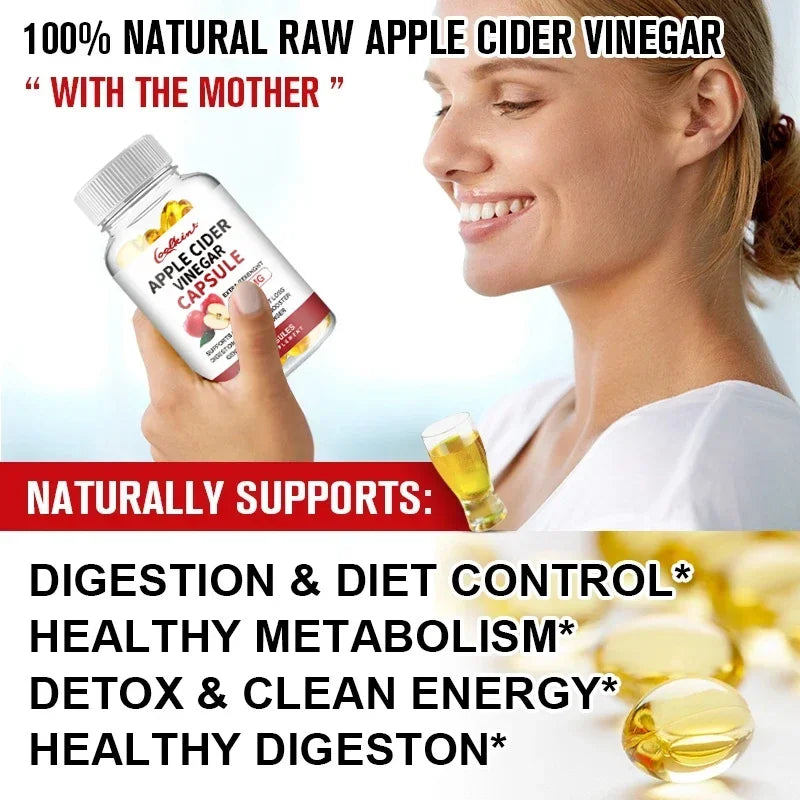 Apple Cider Vinegar Capsules - Healthy Weight Management, Promote Metabolism, Suppress Appetite, and Improve Immunity