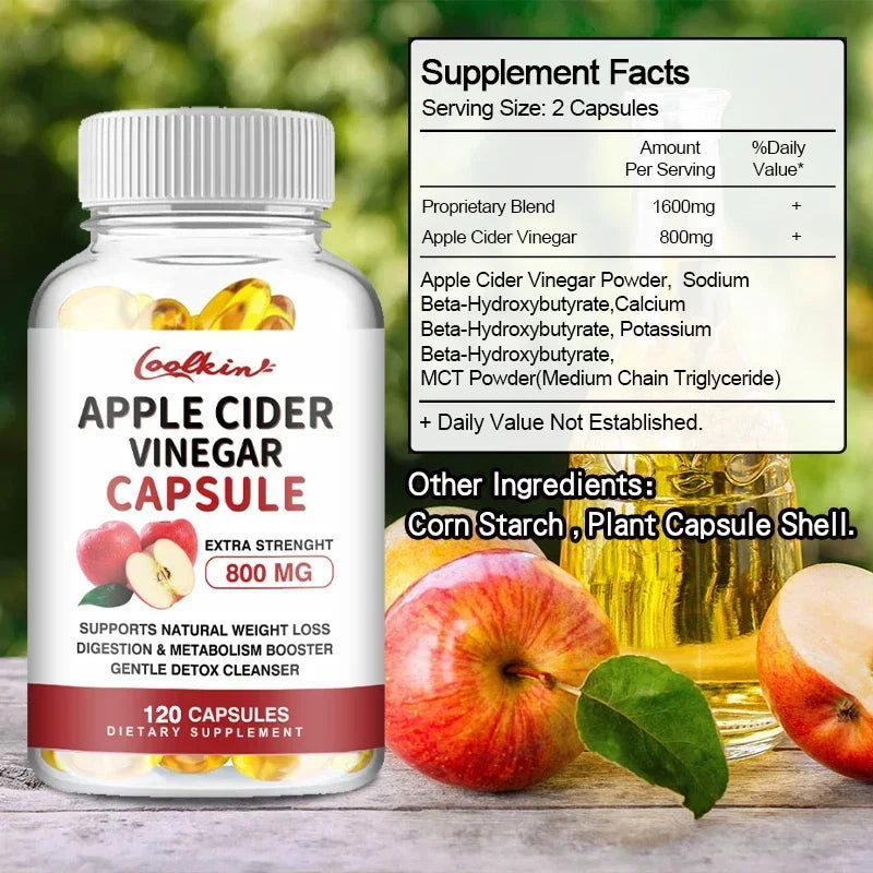 Apple Cider Vinegar Capsules - Healthy Weight Management, Promote Metabolism, Suppress Appetite, and Improve Immunity