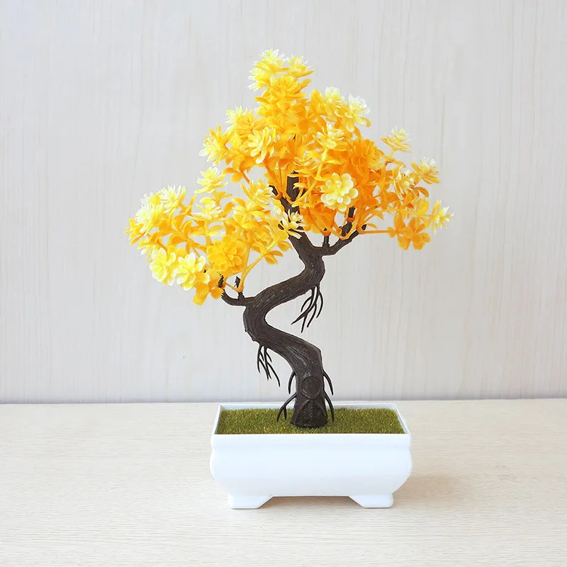 Artificial Plants Decoration Potted Bonsai Small Tree Pot Fake Plant Potted zen garden Ornaments Table Home Room Decoration