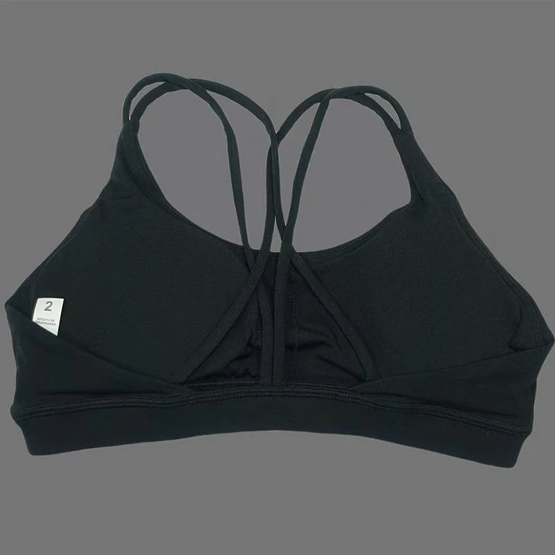 Solid color soft women's yoga bra, tight fitting and gathering, high-strength shockproof fitness, running and cycling sports bra