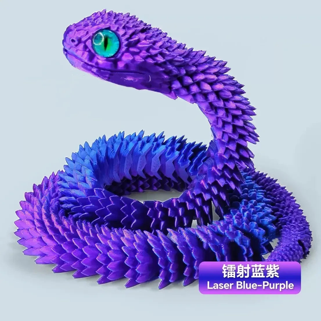 30/60/80cm 3D Printed Luminous Snake Movable Joint Simulation Snake Action Figures Home Office Desktop Ornament Birthday Gifts