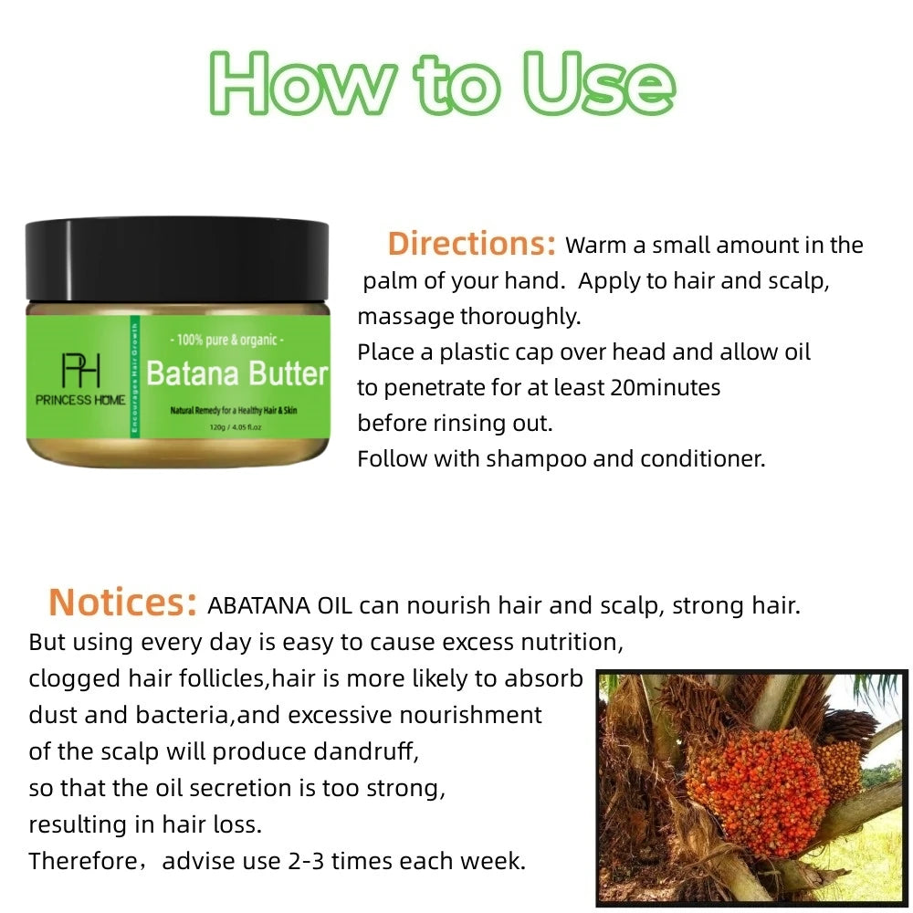 Natural 100% Pure Batana Oil For Hair Growth Batana Oil Butter Hair Mask From Honduras Hair Loss Treatment For Black Men & Women