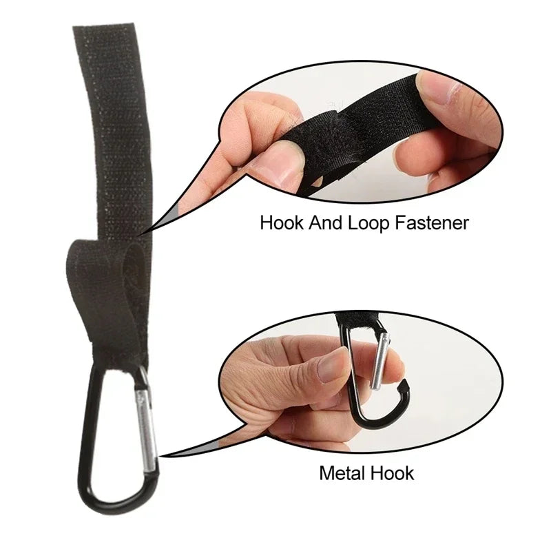 2/3/5pcs Baby Stroller Hook Strollers Accessory Aluminum Alloy Hooks Hook and Loop Fasteners Diaper Bag Hanger Organizer Hook