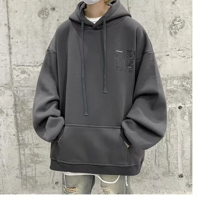 【SIze M-8XL Hoodies】2025 New Men Fashion Cartoon graffiti Letter Print cotton Casual Velvet Oversize Jacket Couple Clothes