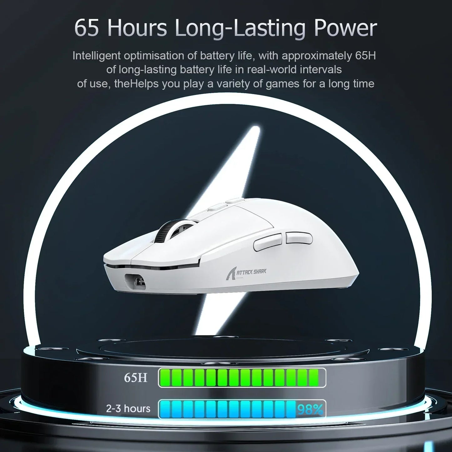 Attack Shark X6 PAW3395 Bluetooth Mouse,2.4 Tri-Mode Connection, RGB Touch Magnetic Charging Base, Macro Gaming Mouse