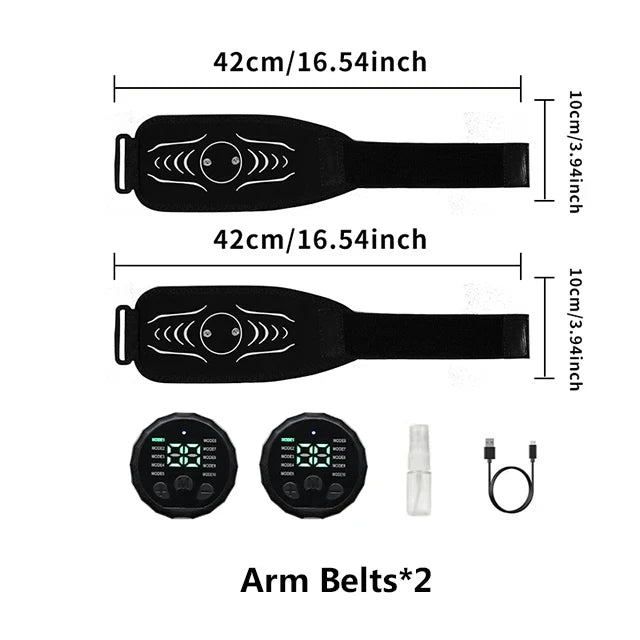 Smart EMS Muscle Stimulator Abdominal Toning Belt Abs Muscle Toner Arm Waist Weight Loss Body Fitness Massager USB Chargeable