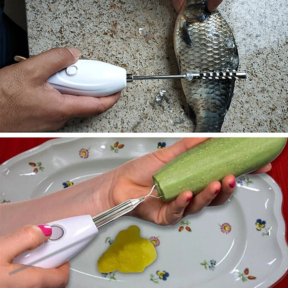 Multifunctional Electric Fruit Corer Replaceable Portable Electric Vegetable Corer Anti-rust Rotating Cutter Kitchen Accessories