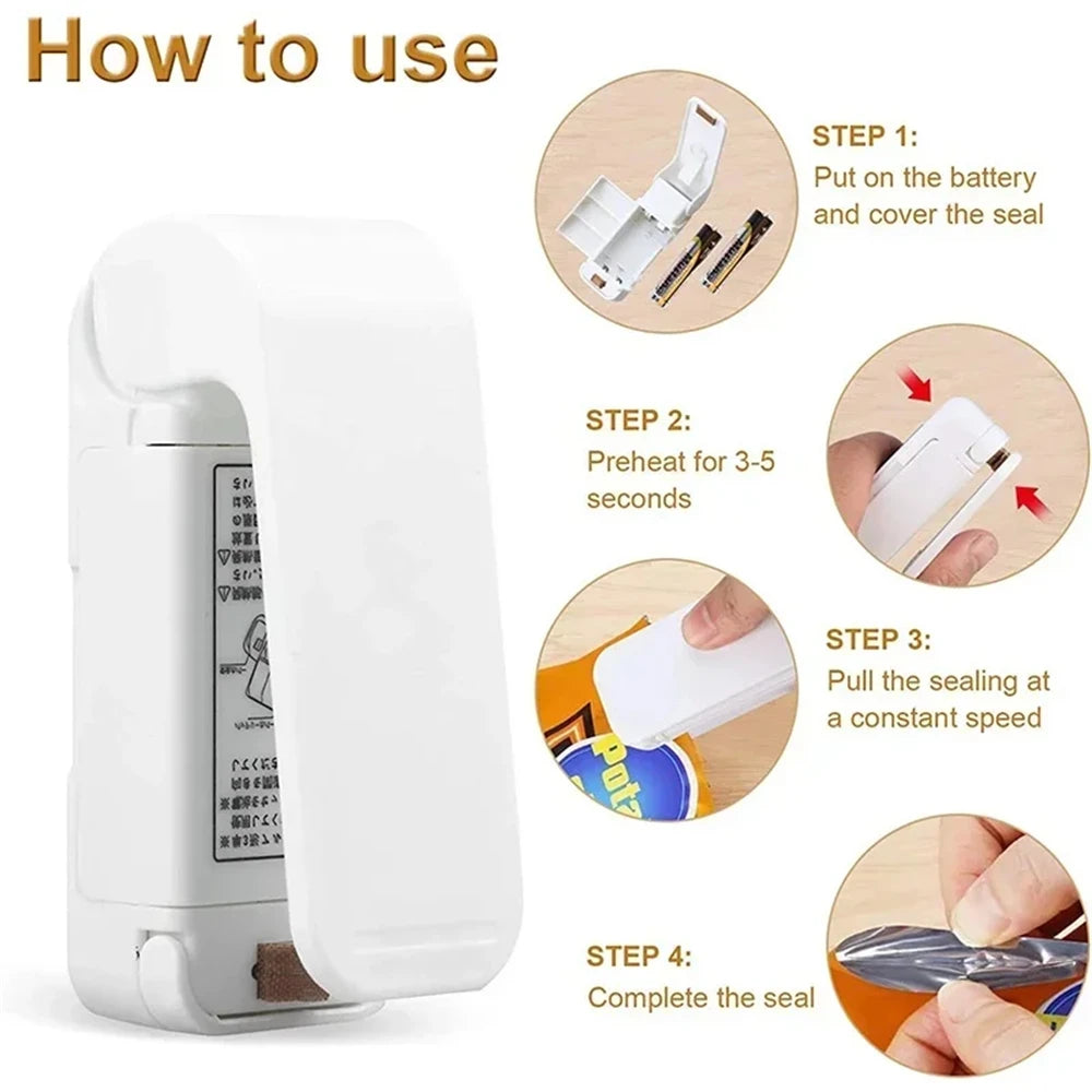 Mini Heat Bag Sealing Machine Thermal Plastic Food Bag Closure Portable  Kitchen Special ToolsFood Packaging Heat Sealer