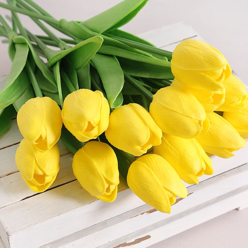 5/10Pcs Tulip Artificial Flowers Real Touch Bouquet Fake Flowers Home Decoration for Supplies Valentines Flowers Wedding Decor