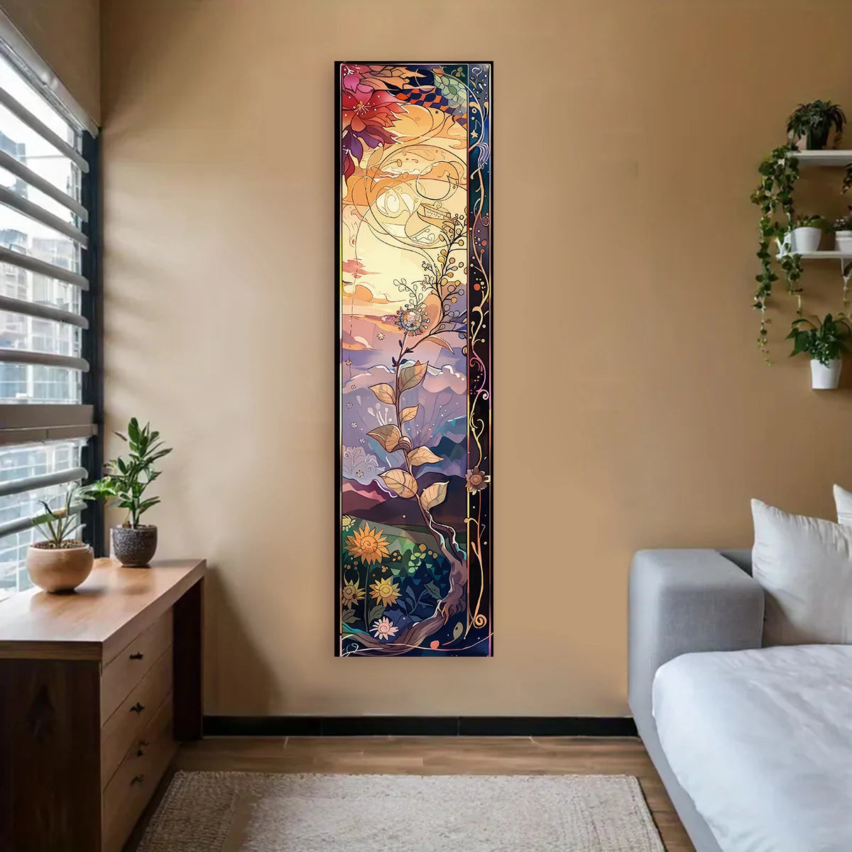 Gothic Witchy Sun & Moon Vertical Tapestry Black And White Butterfly Wall Hanging For Living Room, Bedroom Aesthetic Home Decor