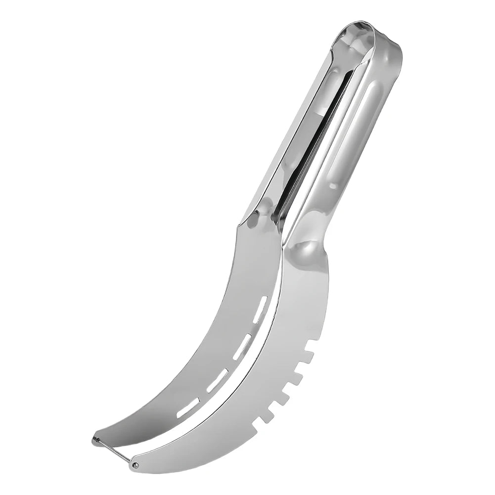 Stainless Steel Safe Efficient Watermelon Slicer Server with Non-Slip Handle Kitchen Fruit Slicer Cutter Tool Fruit Corer Cutter