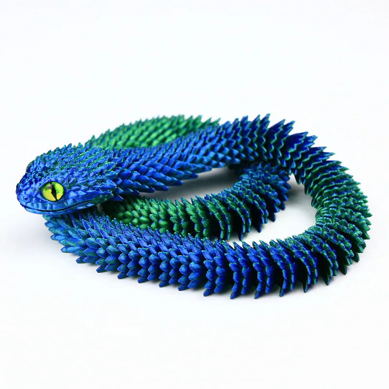 30/60/80cm 3D Printed Luminous Snake Movable Joint Simulation Snake Action Figures Home Office Desktop Ornament Birthday Gifts