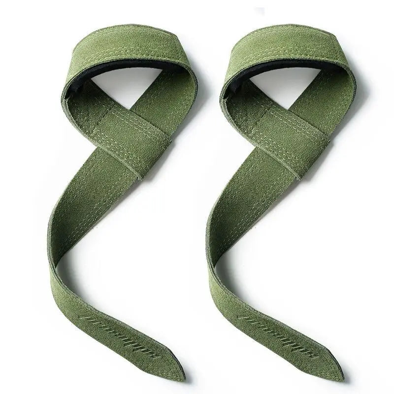 Leather Weight lifting Wrist Straps Fitness Bodybuilding Training Gym lifting straps with Non Slip Cowhide Grip