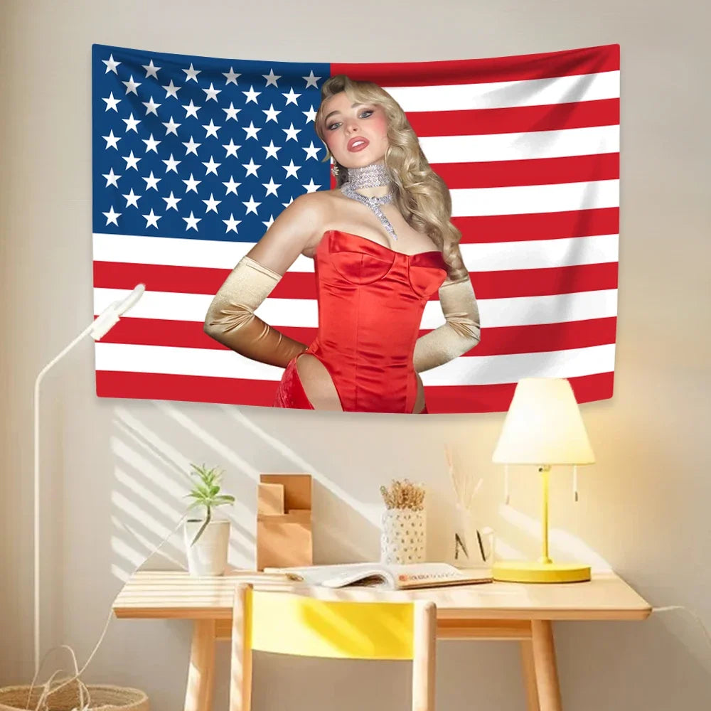 Singer Sabrina Carpenter Short n' Sweet Flag For Living Room Home Dorm Decor Art Garage Bar Wall Club Live Decoration Banner