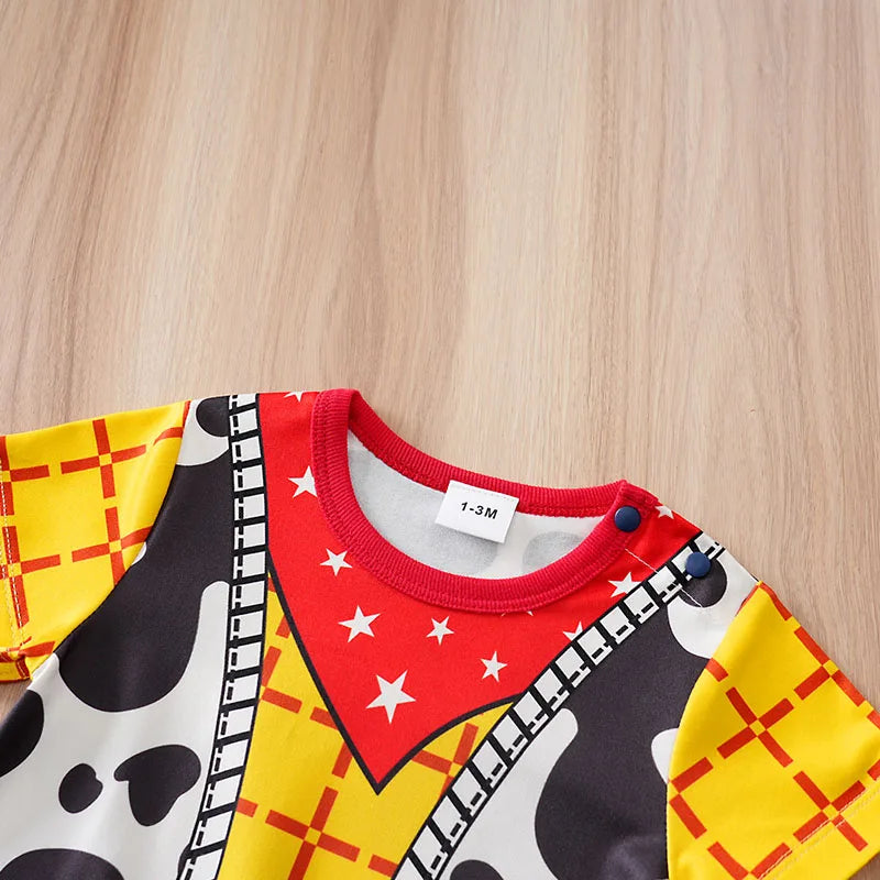 0-24 months newborns Baby Clothes One-Piece Cartoon Anime short-Sleeved Trousers Banquet Summer Fashion neonatal clothing