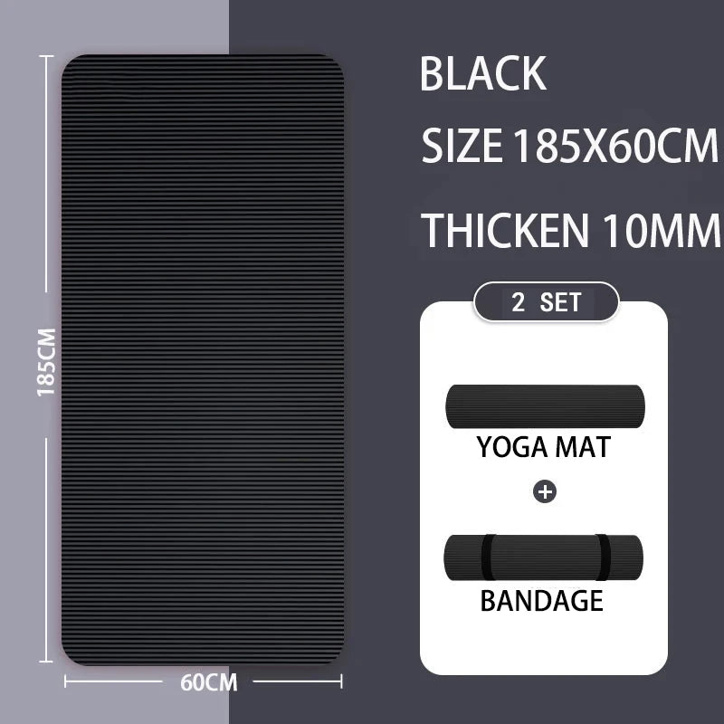 Non-slip Extra Thick 15mm Yoga Mat  Men Women Fitness NBR Soft Mat Tasteless Gym Household Exercise Pilates Yoga Mat