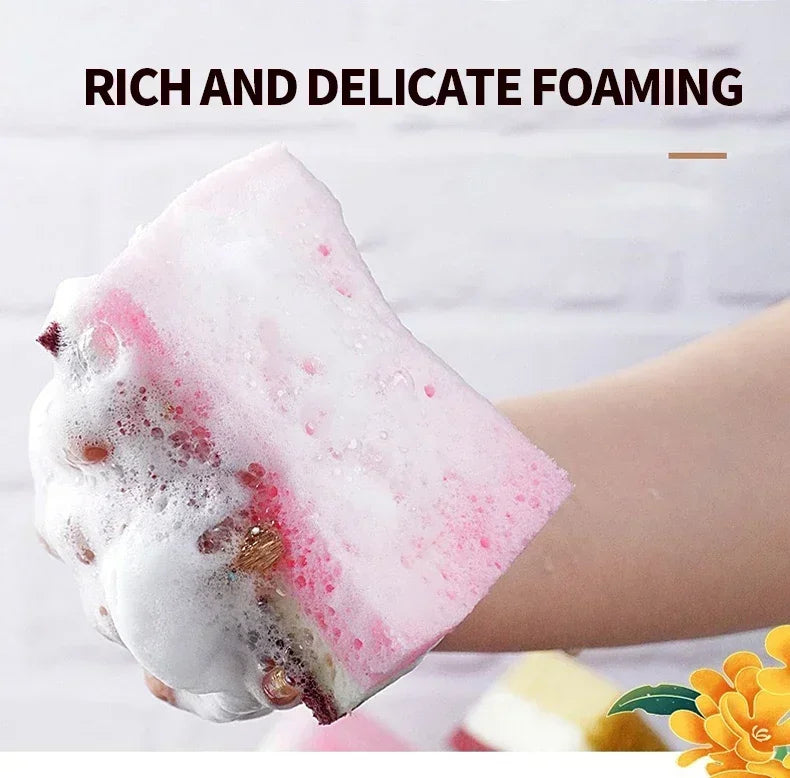 3-10pcs High density porous seaweed elastic magic wipe cleaning dishwashing sponge brush multifunctional kitchen tool