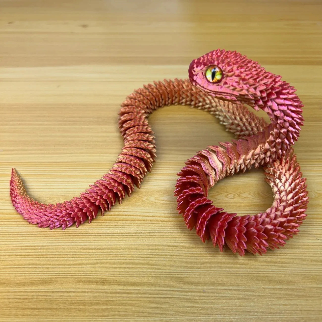 30/60/80cm 3D Printed Luminous Snake Movable Joint Simulation Snake Action Figures Home Office Desktop Ornament Birthday Gifts