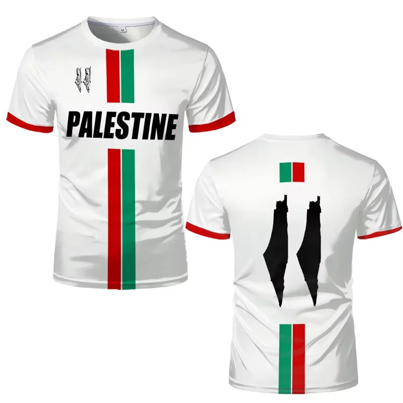 Palestine Football T Shirts Summer Fashion Short Sleeve Palestinian Flag 3D Printed T-shirts Casual O Neck Loose Mens Tops Tees