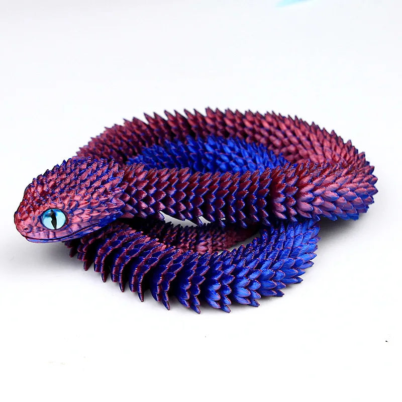 30/60/80cm 3D Printed Luminous Snake Movable Joint Simulation Snake Action Figures Home Office Desktop Ornament Birthday Gifts
