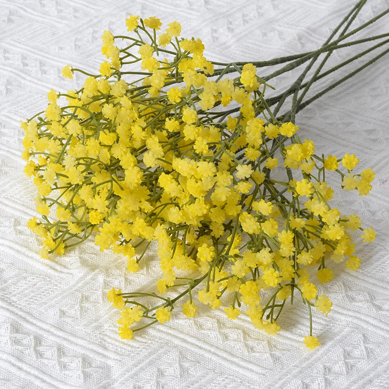 90Heads 52cm White Artificial Flowers Wedding DIY Bouquet Decoration Arrangement Plastic Babies Breath Fake Flower Home Decor