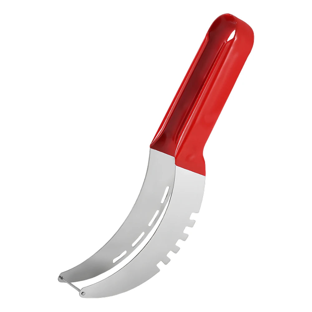 Stainless Steel Safe Efficient Watermelon Slicer Server with Non-Slip Handle Kitchen Fruit Slicer Cutter Tool Fruit Corer Cutter