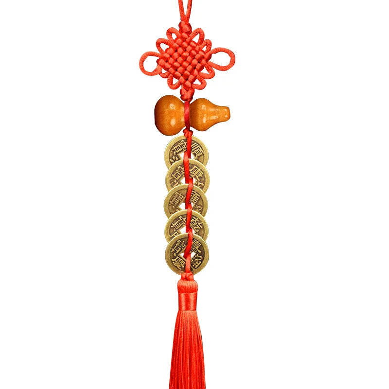 1PCS Feng Shui Decoration Five Emperors Money East And Northwest Home Decor Authentic Gourd Pendant Town House Talisman Coin