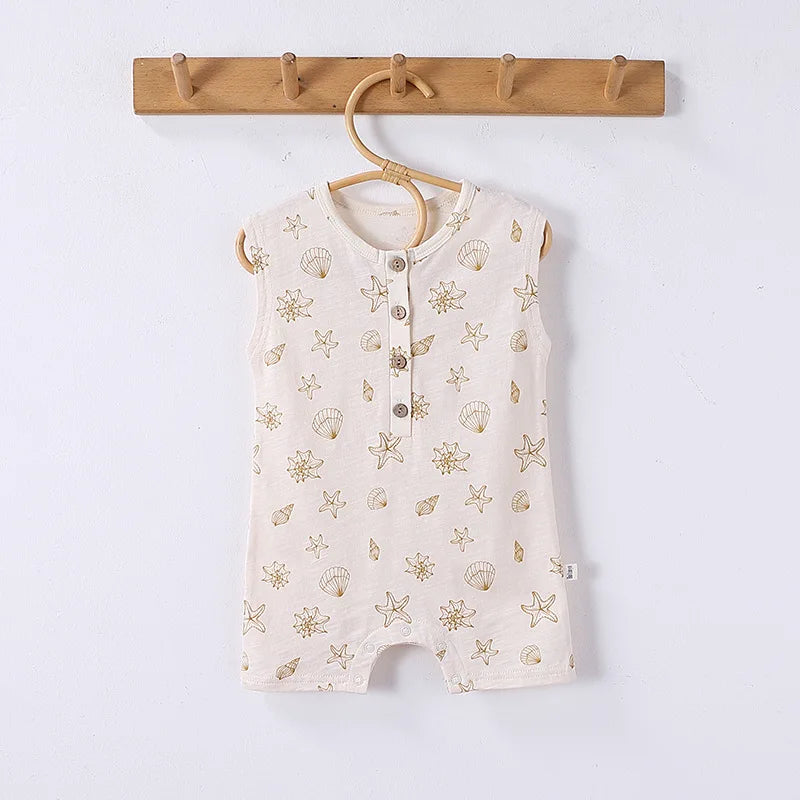 0-24M Newborn Kid Baby Boys Girls Clothes Summer Cotton Baby Romper Sleeveless Jumpsuit Cute Sweet New Born Outfit