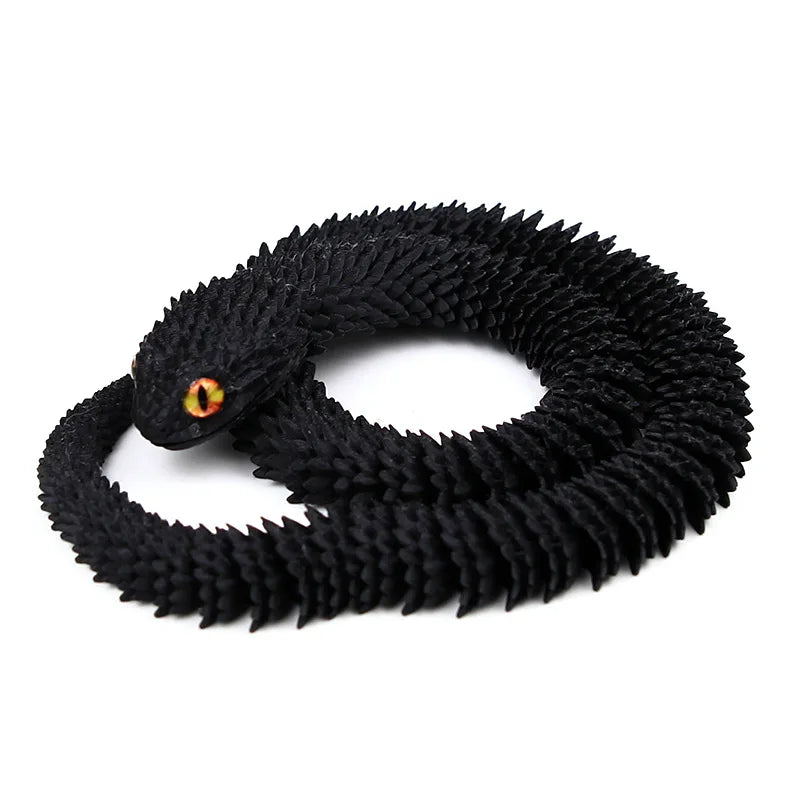 30/60/80cm 3D Printed Luminous Snake Movable Joint Simulation Snake Action Figures Home Office Desktop Ornament Birthday Gifts