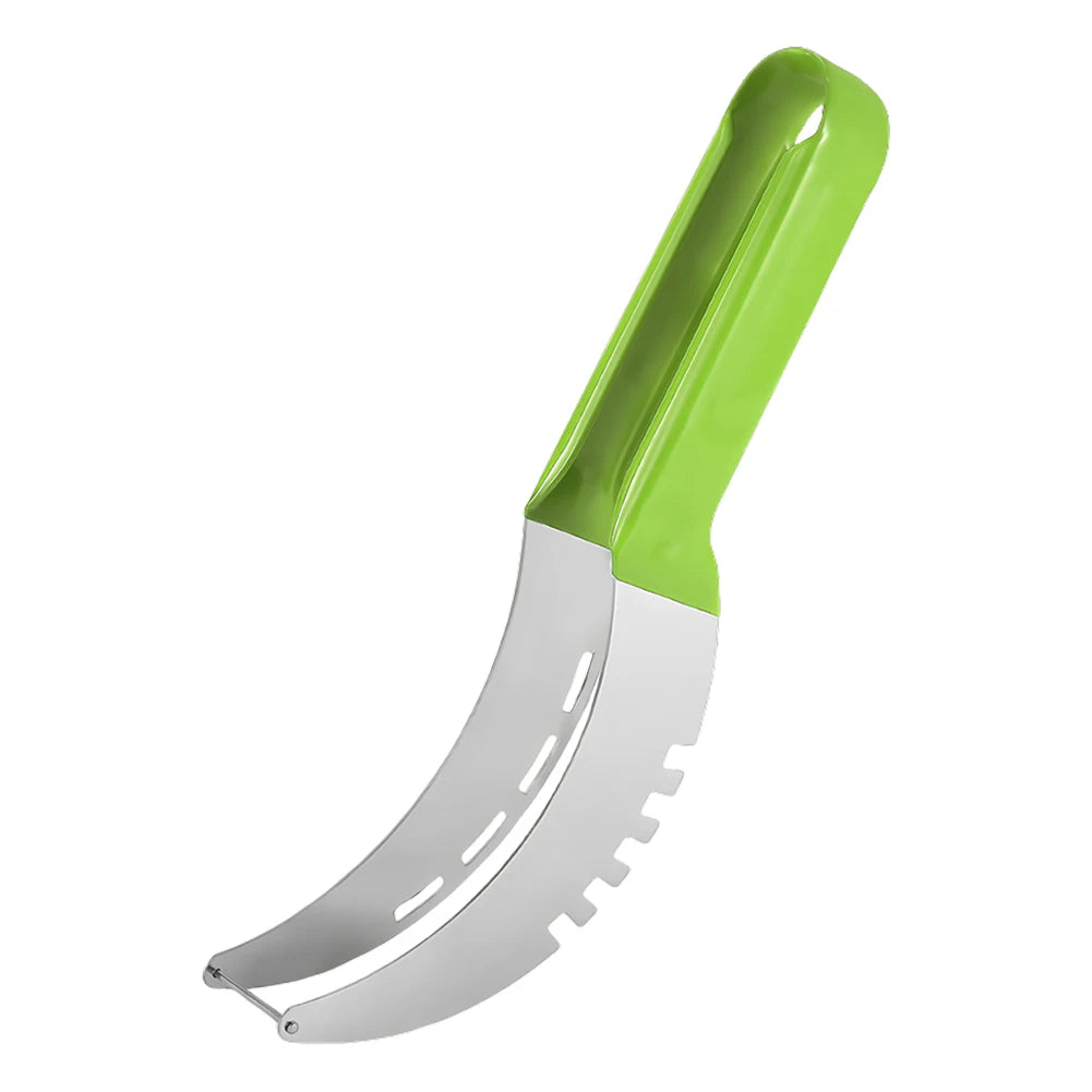 Stainless Steel Safe Efficient Watermelon Slicer Server with Non-Slip Handle Kitchen Fruit Slicer Cutter Tool Fruit Corer Cutter