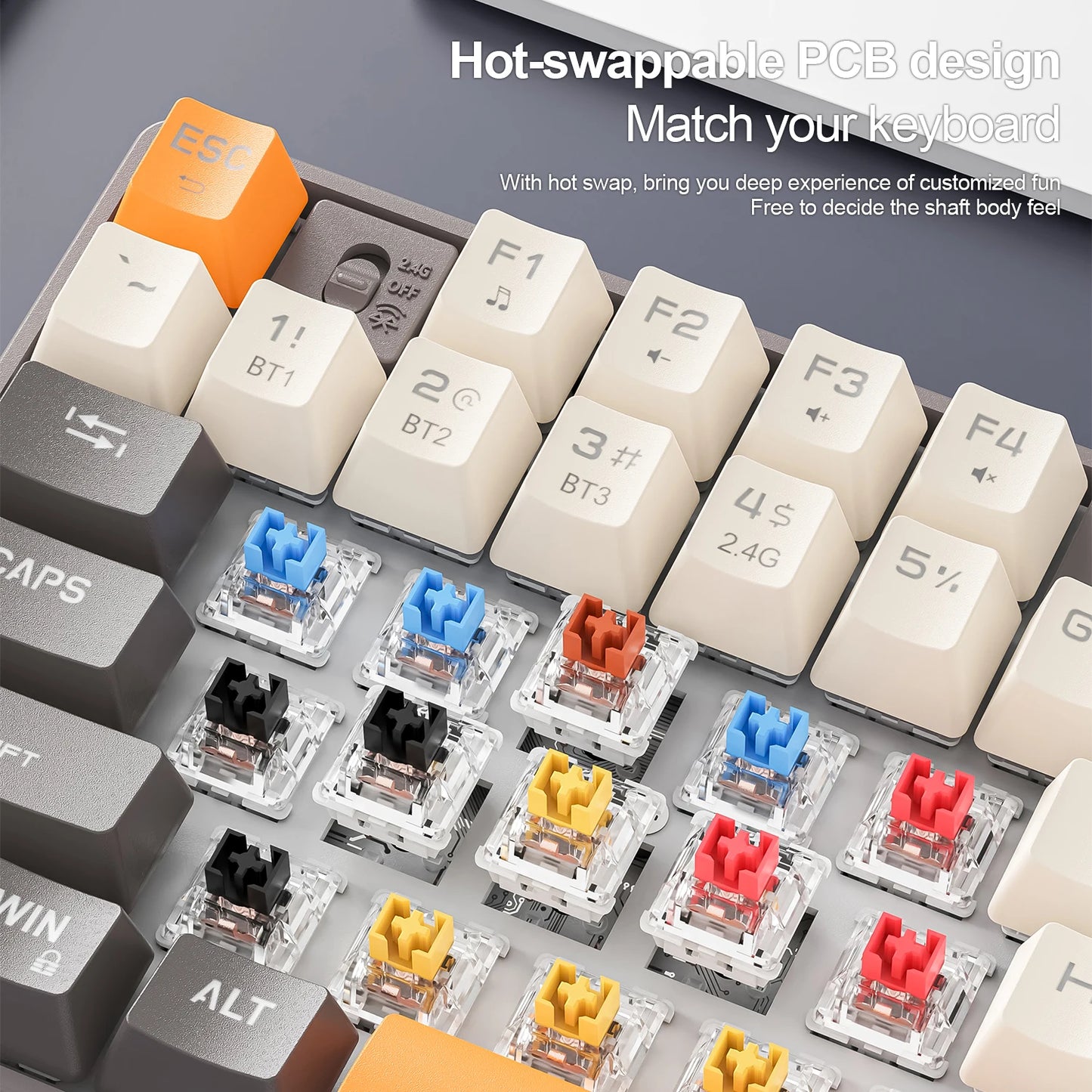 SMAILWOLF MK87 Bluetooth wireless mechanical keyboard E-sports game full key hot plug custom keyboard