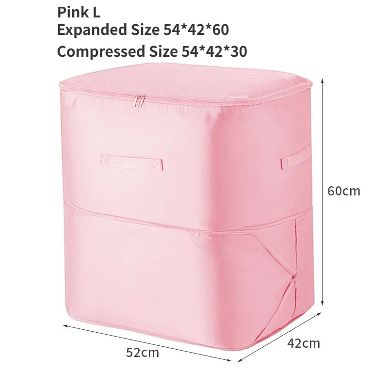 Large Compression Bag Quilt Clothes Closet Cabinet Organizer Storagepouch Ultra Space Saving Self Compression Organizer