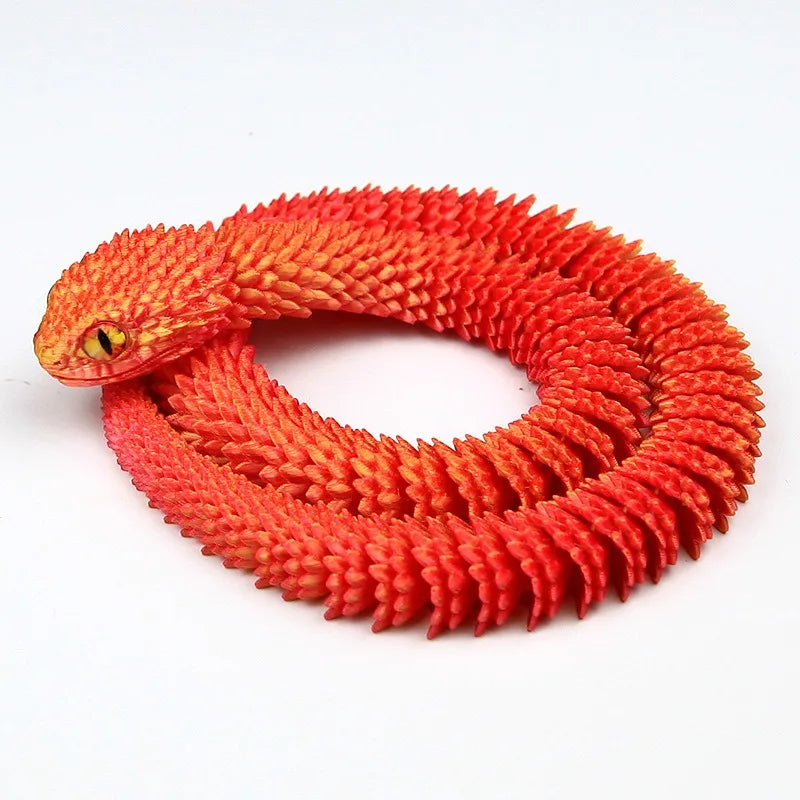 30/60/80cm 3D Printed Luminous Snake Movable Joint Simulation Snake Action Figures Home Office Desktop Ornament Birthday Gifts