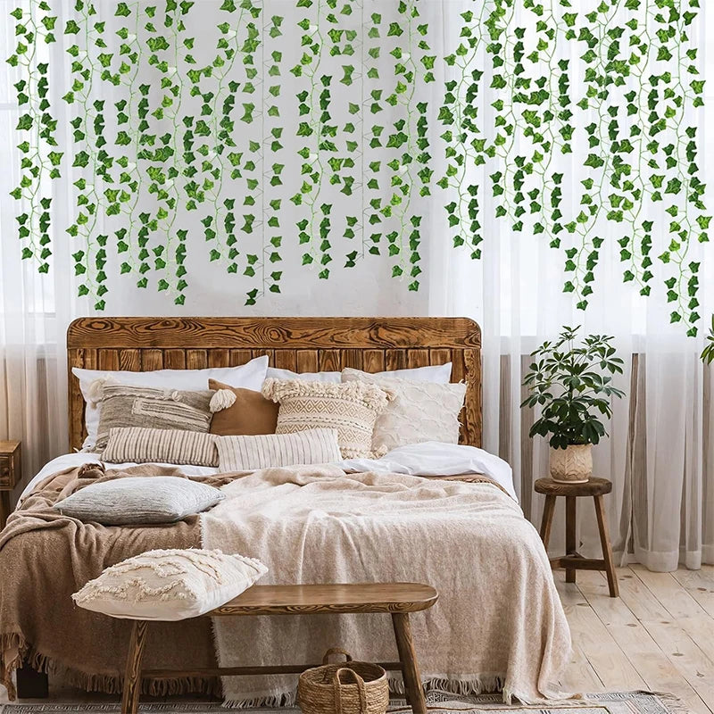 2/4/6/8/10M Artificial Plant Leaves Vine Green Fake Creeper Leaf Ivy String for Home Decor Hanging Wedding Decoration Garland